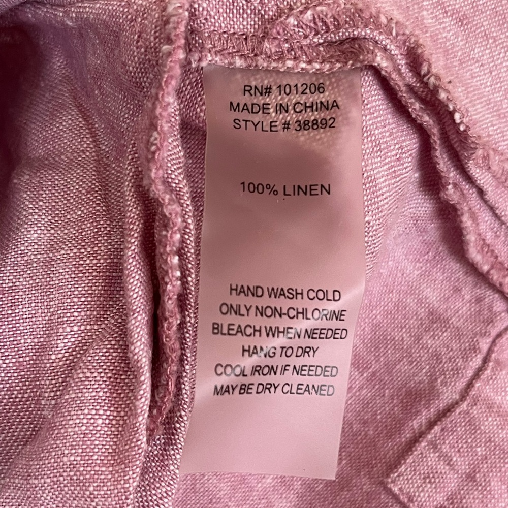 Soft Surroundings Linen Lavender Pink Shift Dress - Picture 6 of 6